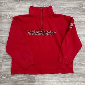 Vintage 90’s Boca Canada Red Canada Quarter-Zip Sweatshirt